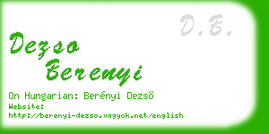 dezso berenyi business card